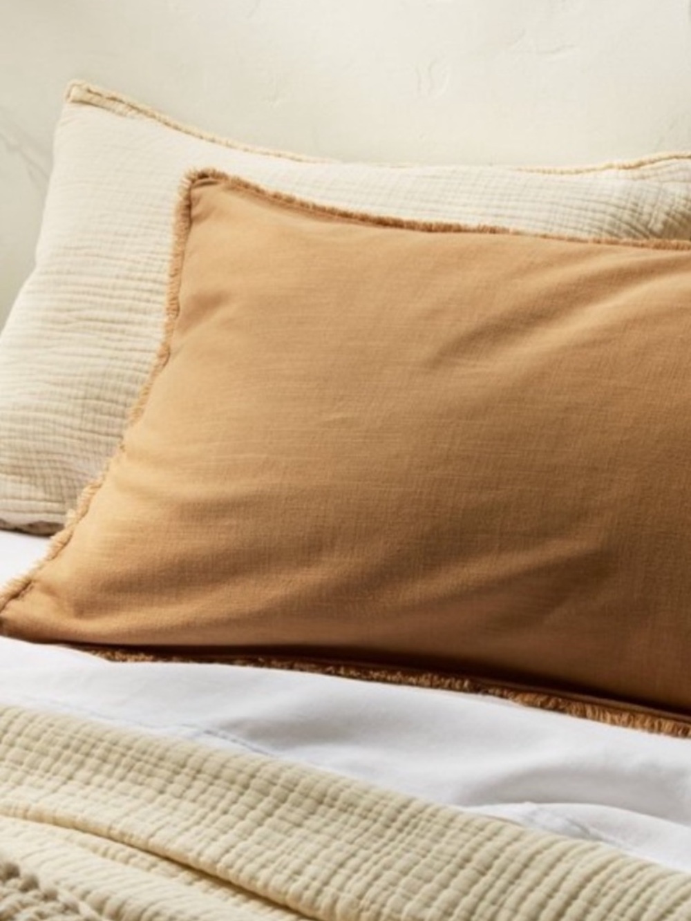 NEW Casaluna Heavyweight Warm Brown Linen Blend Pillow Sham, Standard